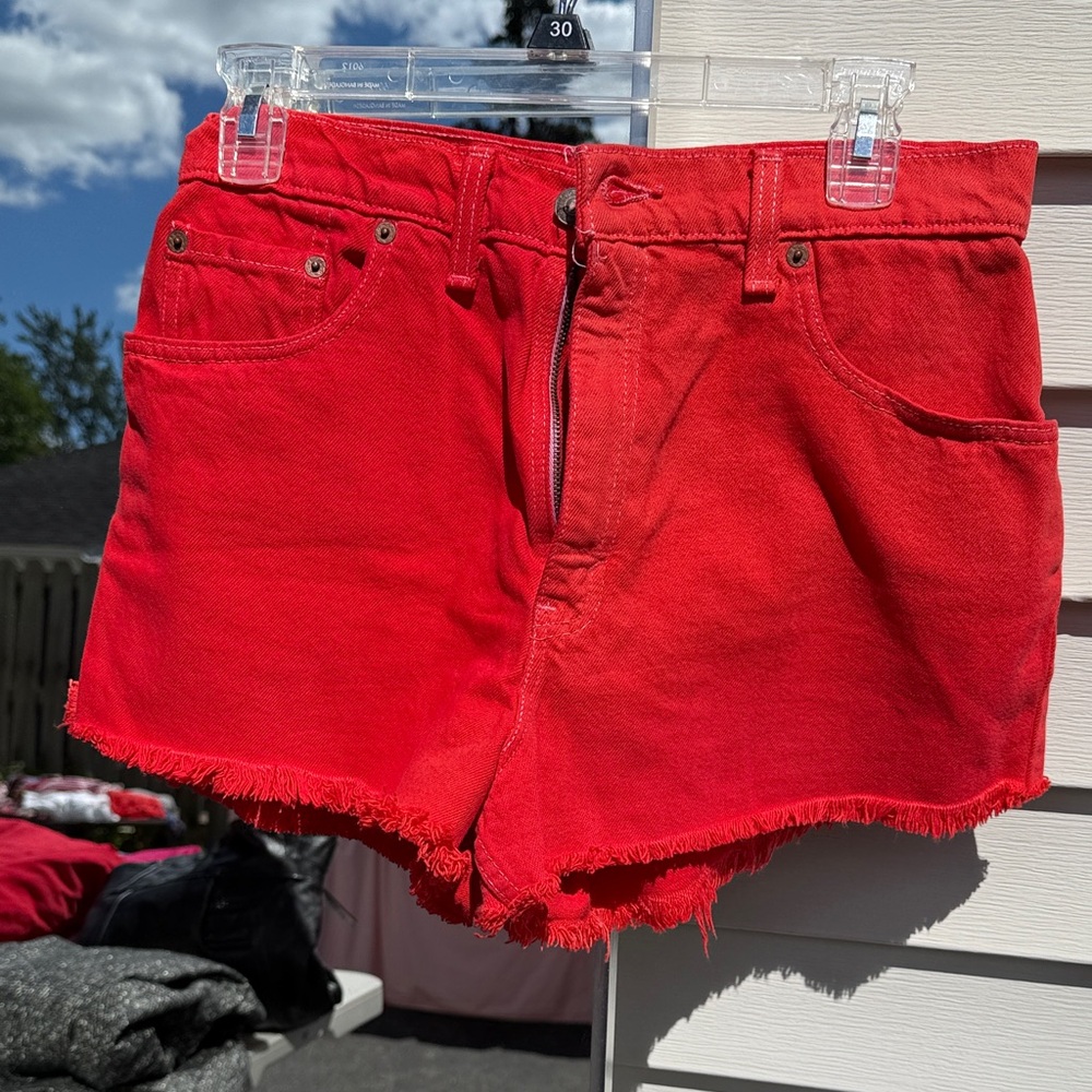 Levi's Red Denim Jean Shorts